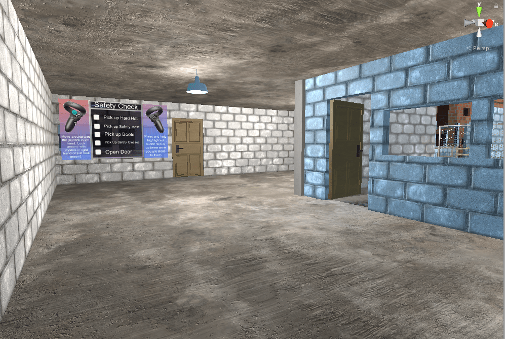 A screenshot of empty training room in virtual reality